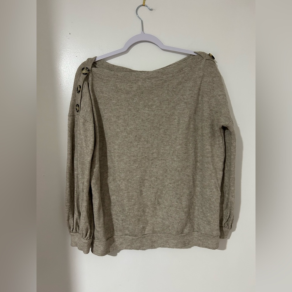 My story waffle knit pullover‎ off shoulder
